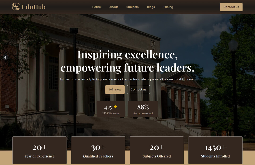 College Website Template Image